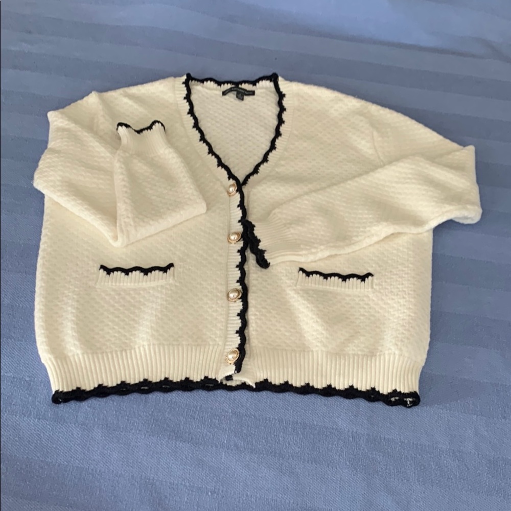 Adrianna Papell Black and White Cardigan
